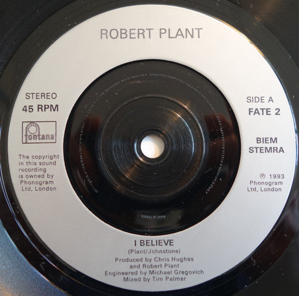 Robert Plant : I Believe (7", Single)