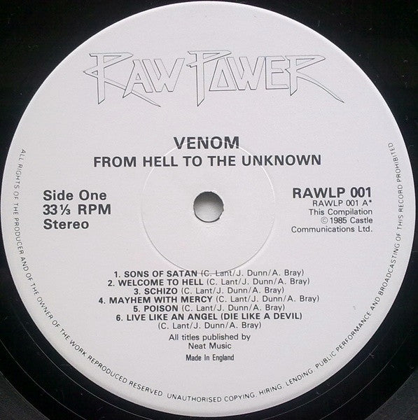 Venom (8) : From Hell To The Unknown... (2xLP, Comp)