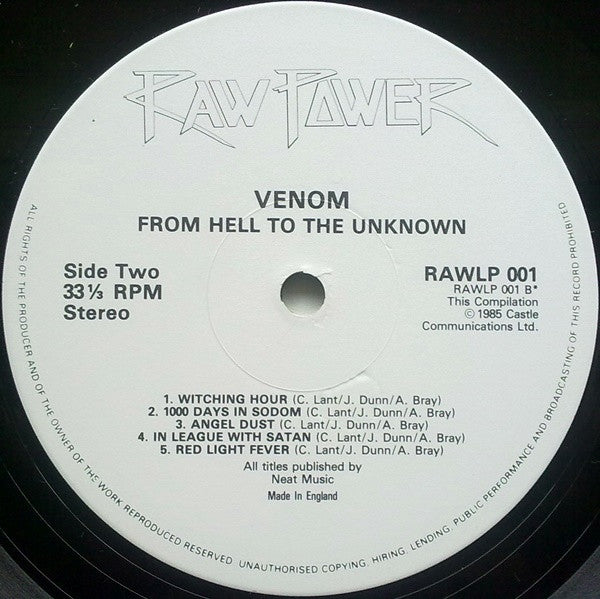 Venom (8) : From Hell To The Unknown... (2xLP, Comp)