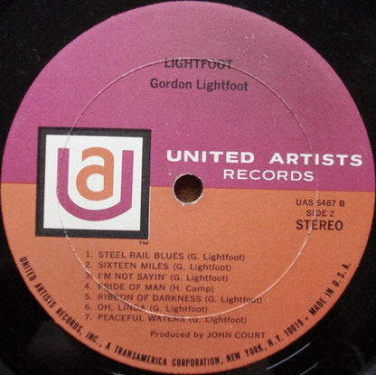 Gordon Lightfoot : Lightfoot! (LP, Album, RP)