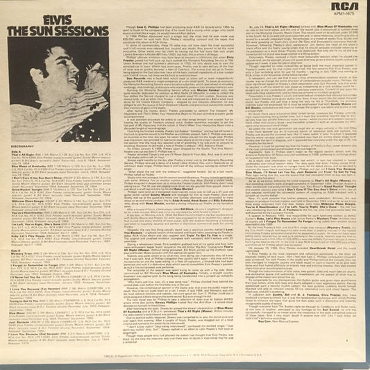 Elvis* : The Sun Sessions (LP, Comp, Mono, RE)