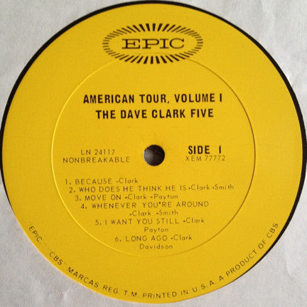 The Dave Clark Five : American Tour (LP, Album, Mono, Pit)