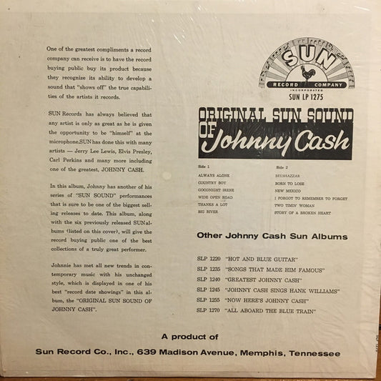 Johnny Cash : Original Sun Sound Of Johnny Cash (LP, Album)