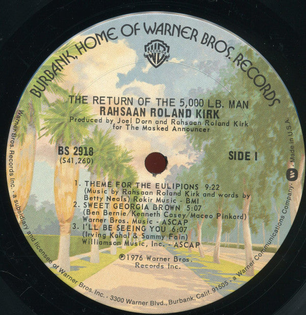 Rahsaan Roland Kirk* : The Return Of The 5000 Lb. Man (LP, Album, San)