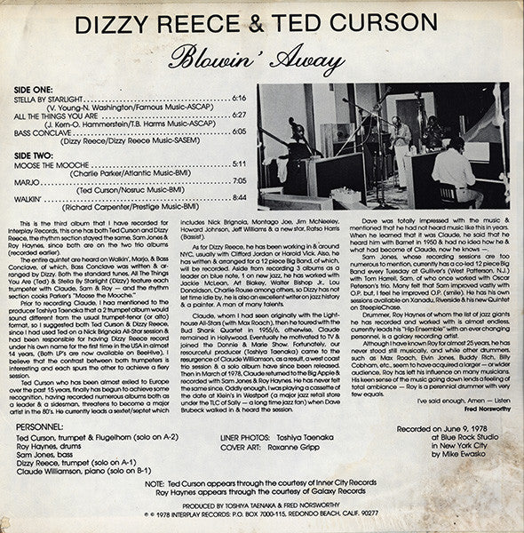 Dizzy Reece & Ted Curson : Blowin' Away (LP, Album)