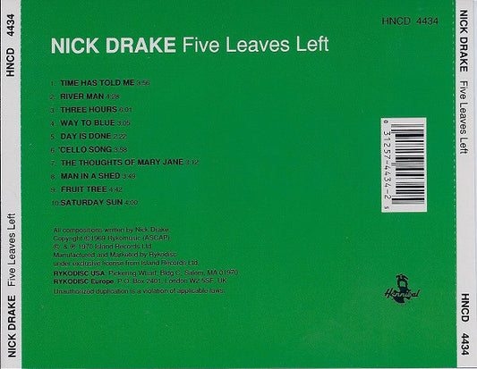 Nick Drake : Five Leaves Left (CD, Album, RE)