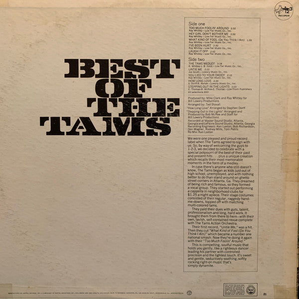 The Tams : Best Of The Tams (LP, Album)