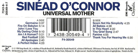 Sinéad O'Connor : Universal Mother (Cass, Album)