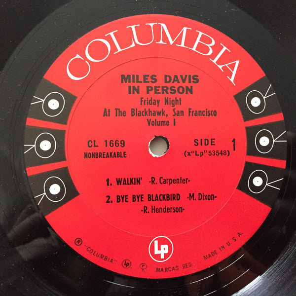 Miles Davis : In Person, Friday Night At The Blackhawk, San Francisco, Volume I (LP, Album, Mono)