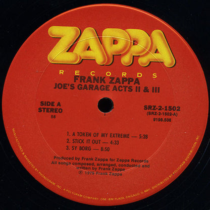 Frank Zappa : Joe's Garage Acts II & III (2xLP, Album, MP)