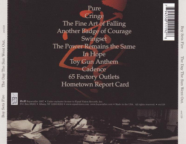 Boy Sets Fire.* : The Day The Sun Went Out (CD, Album, RE)
