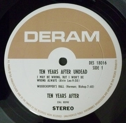 Ten Years After : Undead (LP, Album, M/Print, Pit)