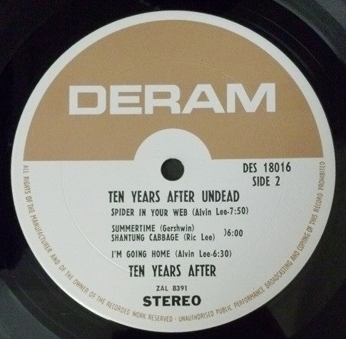Ten Years After : Undead (LP, Album, M/Print, Pit)