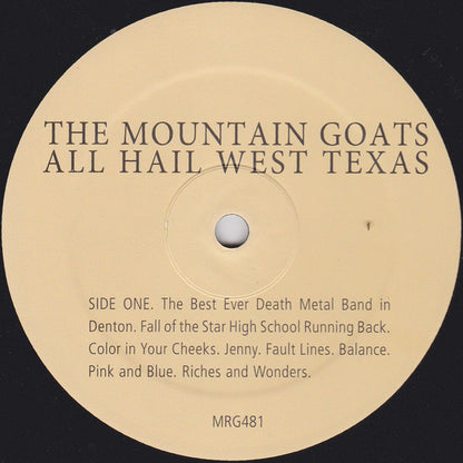 The Mountain Goats : All Hail West Texas (LP, Album, RE, RM)