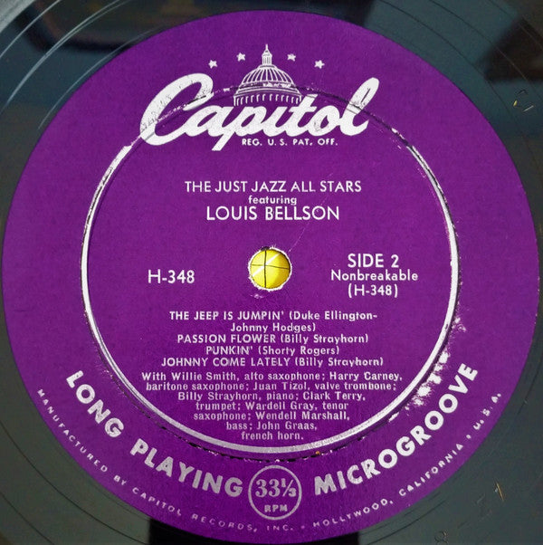 The Just Jazz All Stars Featuring Louis Bellson : The Just Jazz All Stars Featuring Louis Bellson (10", Album, Mono)