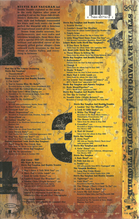 Stevie Ray Vaughan & Double Trouble : S.R.V. (Box + 3xCD, Comp + DVD)