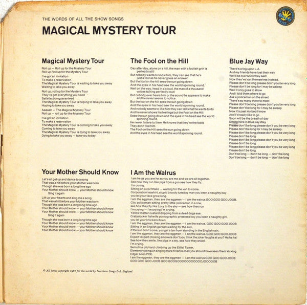 The Beatles : Magical Mystery Tour (LP, Album, Mono, Scr)