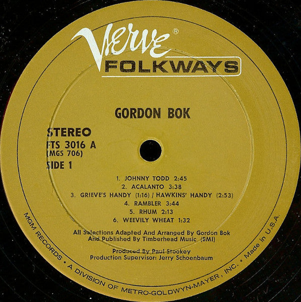 Gordon Bok : Gordon Bok (LP, Album, MGM)