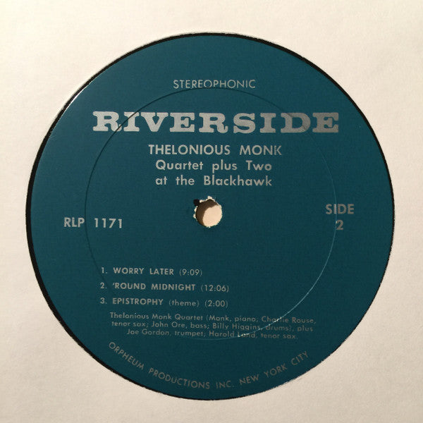 Thelonious Monk Quartet Plus Two* : At The Blackhawk (LP, Album, RE)