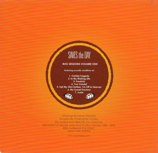 Saves The Day : Bug Sessions, Vol. 1 (CD, EP, Car)