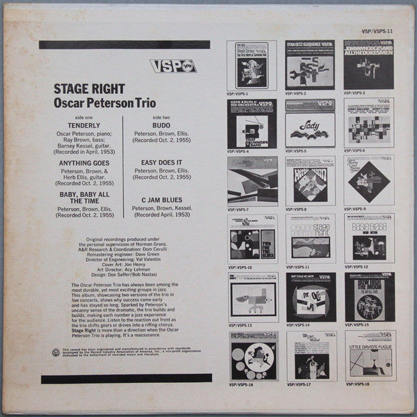 The Fabulous Oscar Peterson Trio* : Stage Right (LP, Comp, RM, MGM)