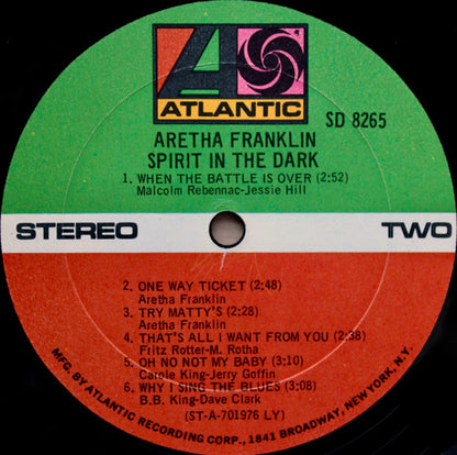 Aretha Franklin : Spirit In The Dark (LP, Album, LY )