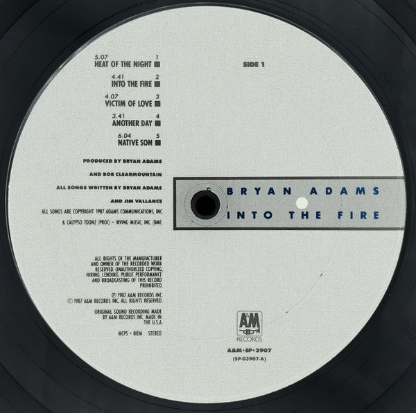 Bryan Adams : Into The Fire (LP, Album, Club, CRC)
