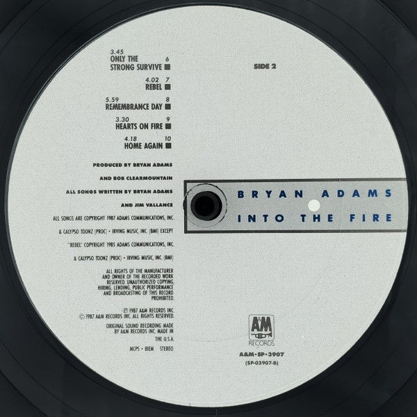 Bryan Adams : Into The Fire (LP, Album, Club, CRC)