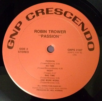 Robin Trower : Passion (LP, Album, Club)