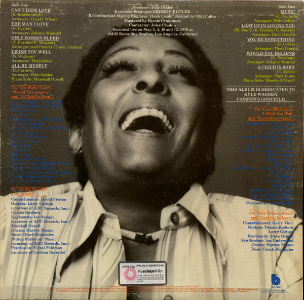 Carmen McRae : Can't Hide Love (LP, Album, Res)