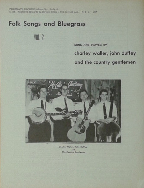 John Duffey, Charley Waller* & The Country Gentlemen : Sing & Play Folk Songs & Bluegrass (LP, Album, Mono)