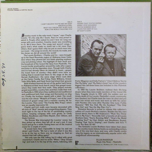 The Louvin Brothers : I Don't Believe You've Met My Baby (LP, Comp, RE)