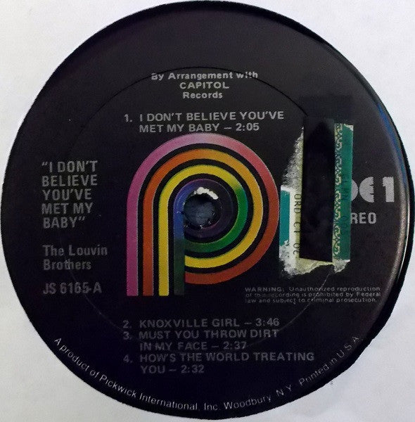 The Louvin Brothers : I Don't Believe You've Met My Baby (LP, Comp, RE)