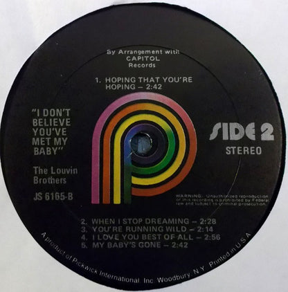 The Louvin Brothers : I Don't Believe You've Met My Baby (LP, Comp, RE)