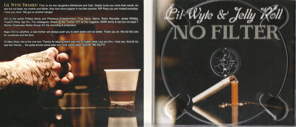 Lil Wyte* & Jelly Roll (3) : No Filter (CD, Album, Dig)
