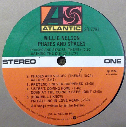 Willie Nelson : Phases And Stages (LP, Album, RE, PR )