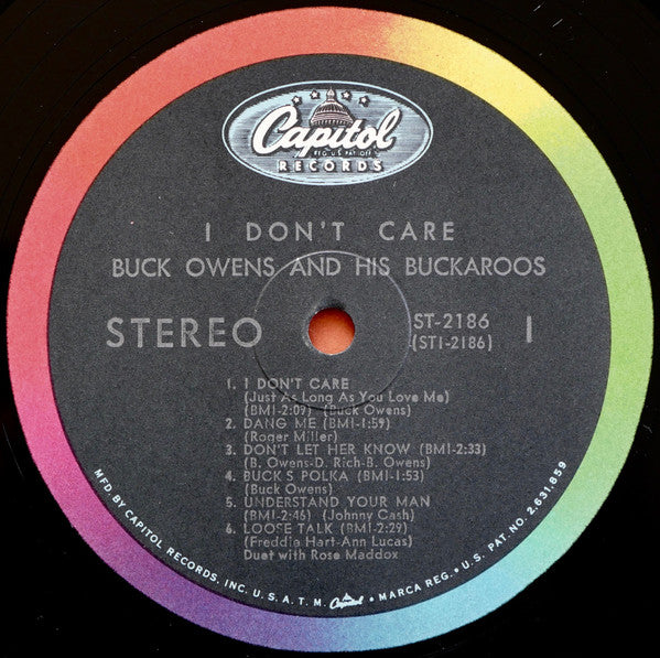 Buck Owens And His Buckaroos : I Don't Care (LP, Album)