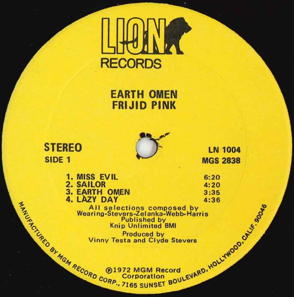 Frijid Pink : Earth Omen (LP, Album)
