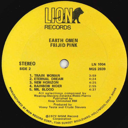 Frijid Pink : Earth Omen (LP, Album)