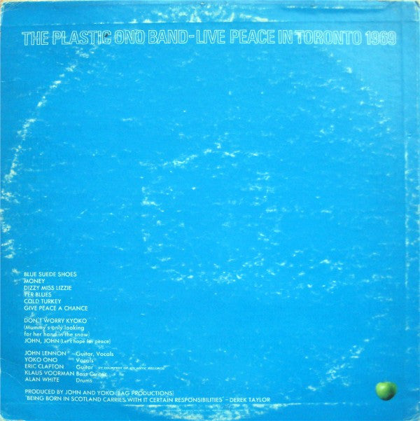 The Plastic Ono Band : Live Peace In Toronto 1969 (LP, Album, Win)