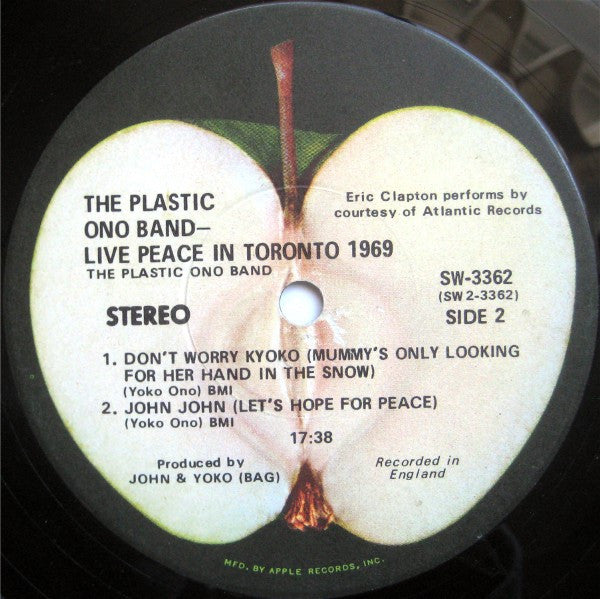 The Plastic Ono Band : Live Peace In Toronto 1969 (LP, Album, Win)