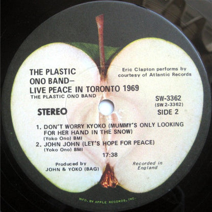 The Plastic Ono Band : Live Peace In Toronto 1969 (LP, Album, Win)