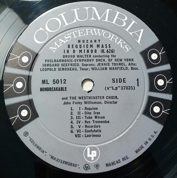 Mozart*, Bruno Walter Conducting The Philharmonic-Symphony Orchestra Of New York : Requiem Mass In D Minor, K. 626 (LP, Mono, 6-E)
