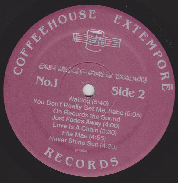 Greg Brown (3) : One Night . . . (LP, Album)