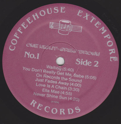 Greg Brown (3) : One Night . . . (LP, Album)