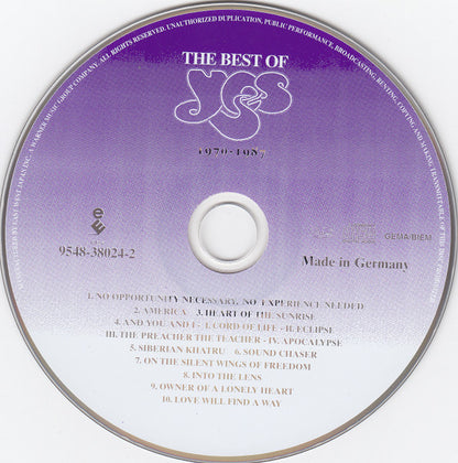 Yes : The Best Of Yes 1970-1987 (CD, Comp)