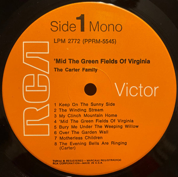 The Carter Family : 'Mid The Green Fields Of Virginia (LP, Album, Mono, RE, Ind)