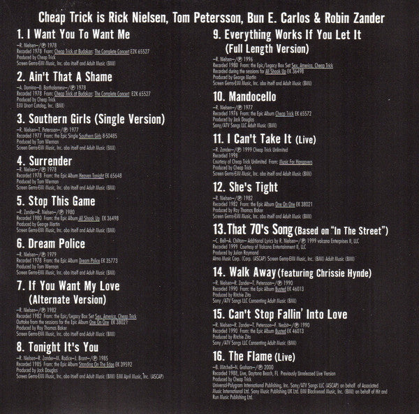 Cheap Trick : Authorized Greatest Hits (CD, Comp, Club)