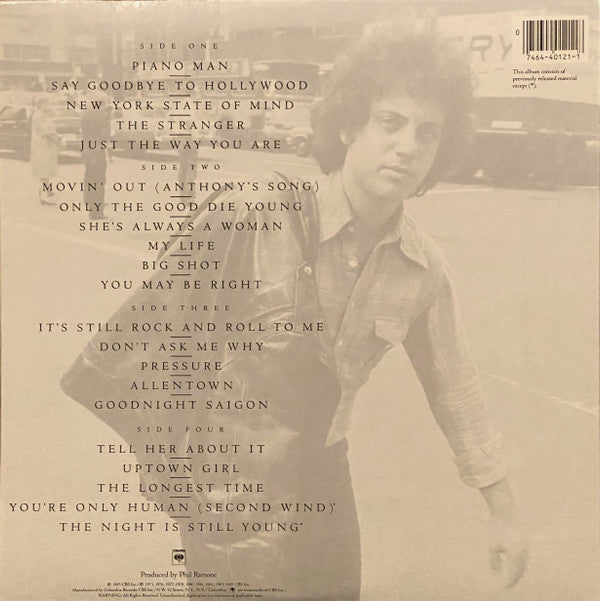 Billy Joel : Greatest Hits Volume I & Volume II (2xLP, Comp, Car)