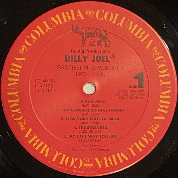 Billy Joel : Greatest Hits Volume I & Volume II (2xLP, Comp, Car)